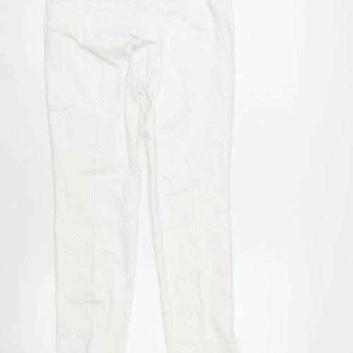 H&M Women’s White Regular Fit Trousers - Size 10