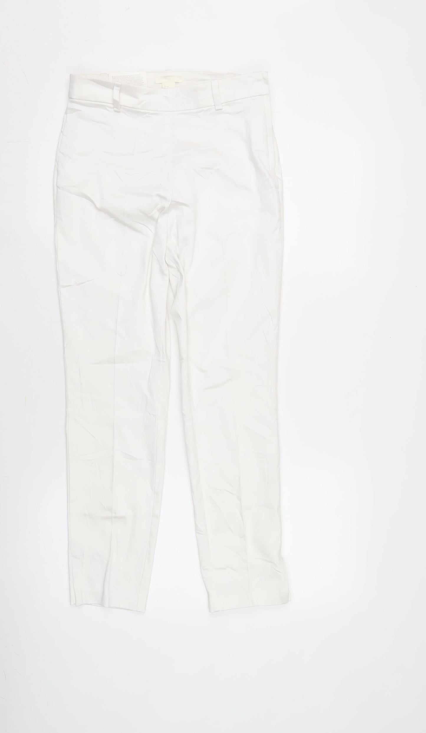 H&M Women’s White Regular Fit Trousers - Size 10