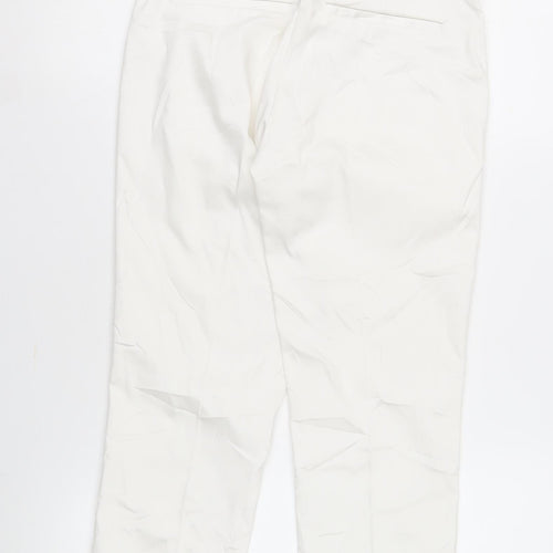 H&M Women’s White Regular Fit Trousers - Size 10