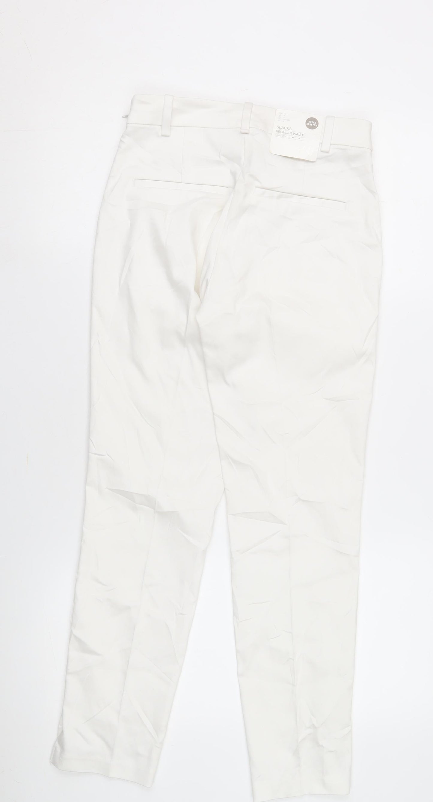 H&M Women’s White Regular Fit Trousers - Size 10