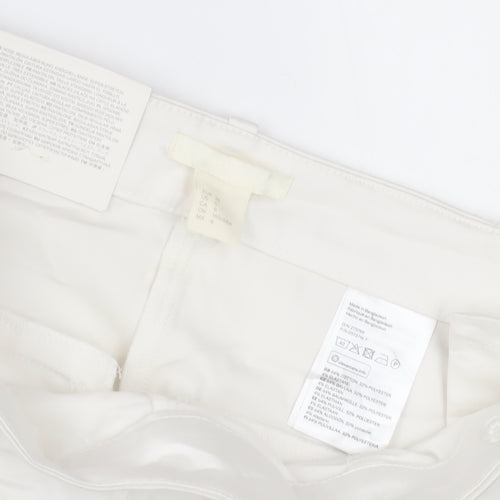 H&M Women’s White Regular Fit Trousers - Size 10