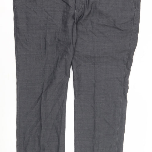 Marks & Spencer Grey Slim Fit Men's Trousers, Size L