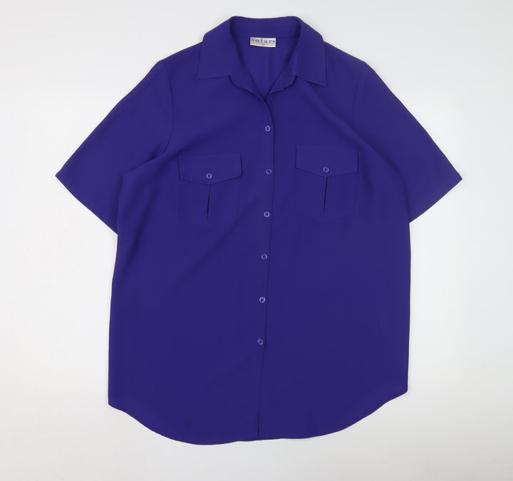 Solar Women's Purple Button-Up Shirt Size 18