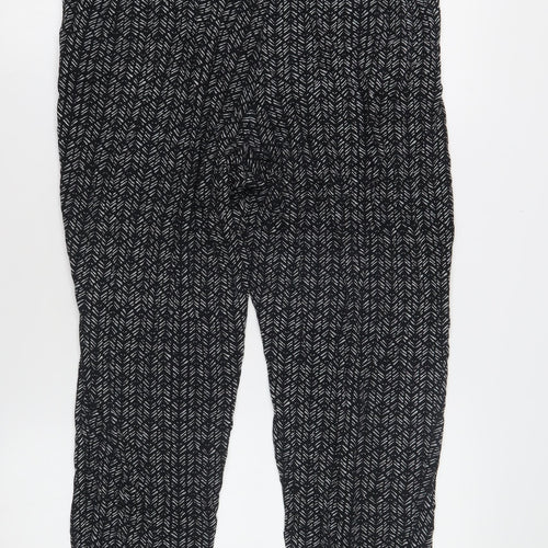 Marks and Spencer Women's Black Geometric Trousers, Size 14