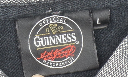 Guinness Men's Black Polo Shirt Size L Short Sleeve Casual