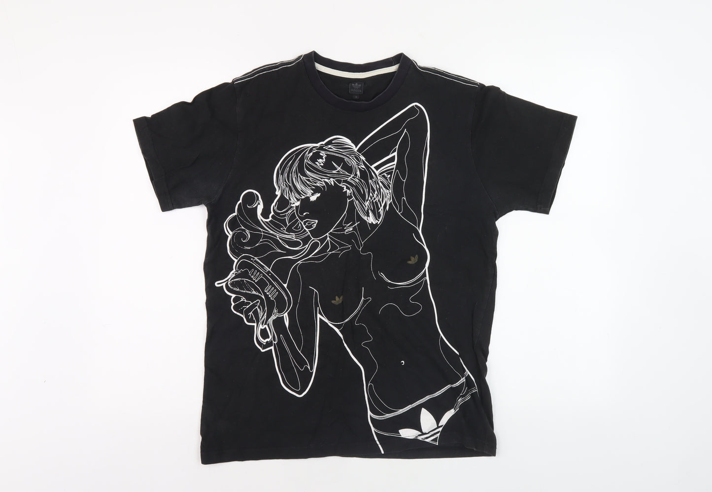 Adidas Men's Black Anime Graphic T-Shirt M
