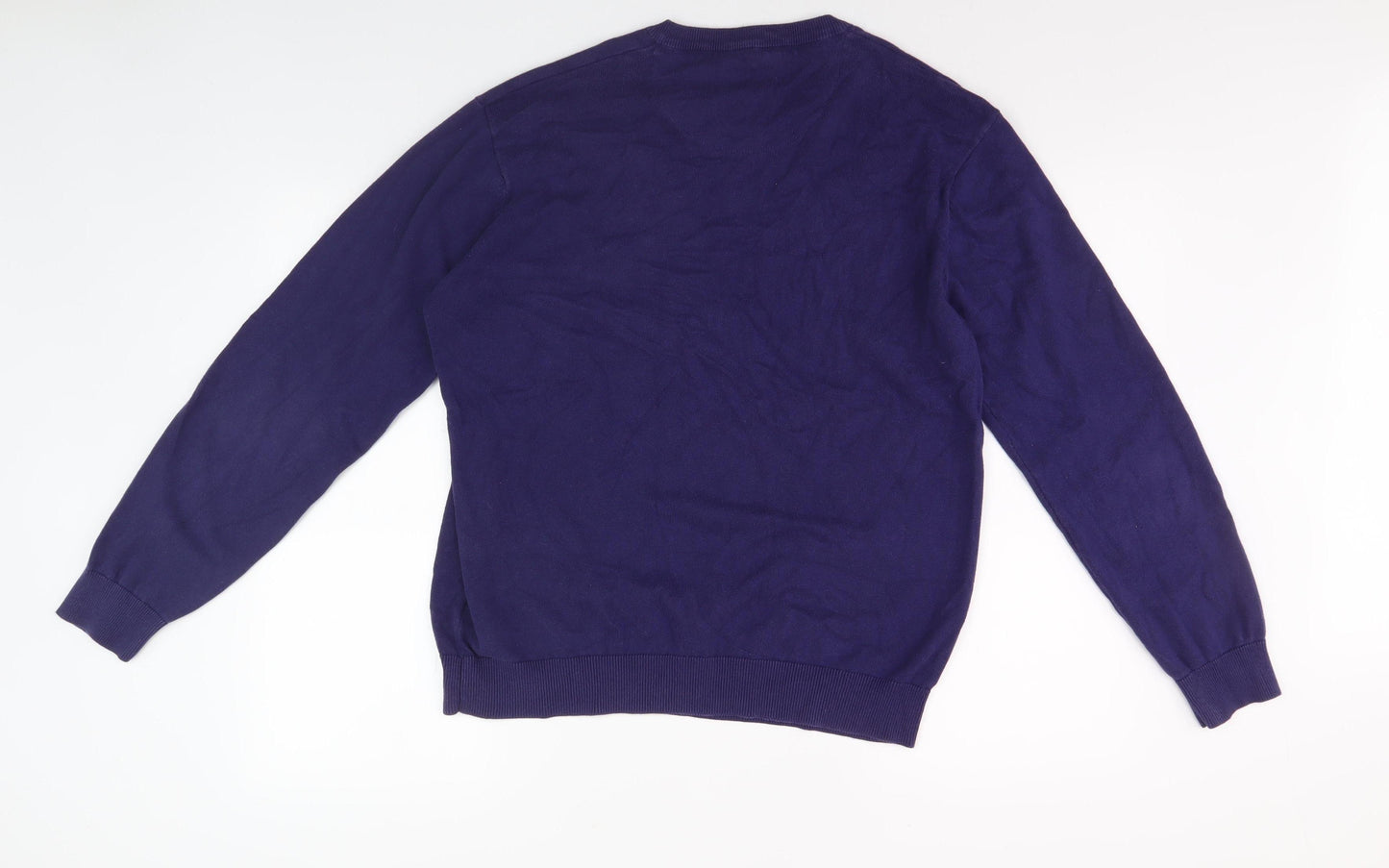 Pierre Cardin Men's Blue V-Neck Pullover Jumper, L