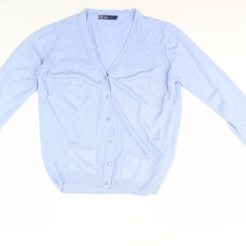 Isle Women’s Blue Cardigan M, V-Neck, Casual Chic
