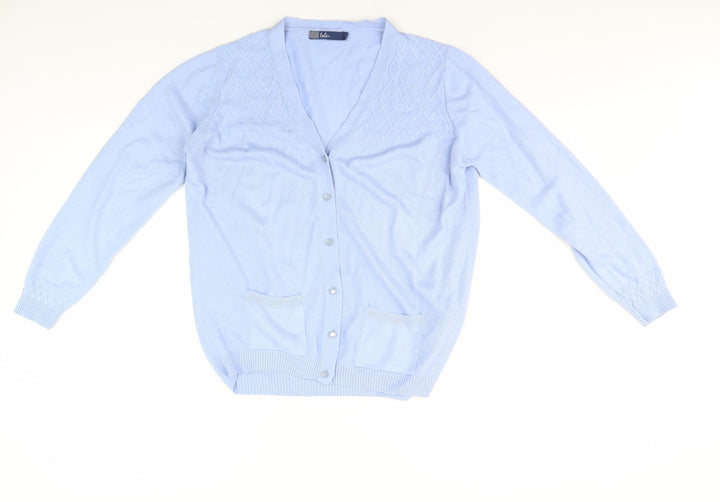 Isle Women’s Blue Cardigan M, V-Neck, Casual Chic