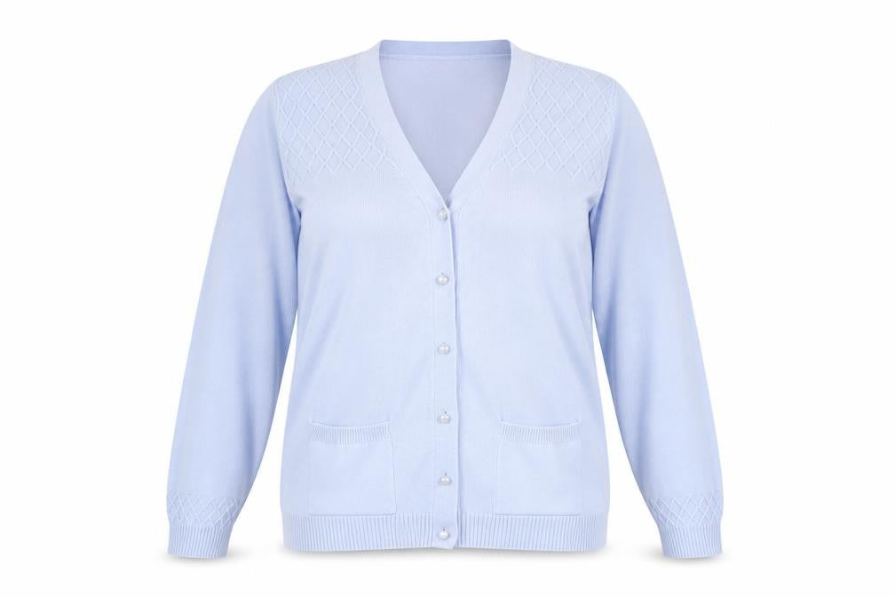 Isle Women’s Blue Cardigan M, V-Neck, Casual Chic