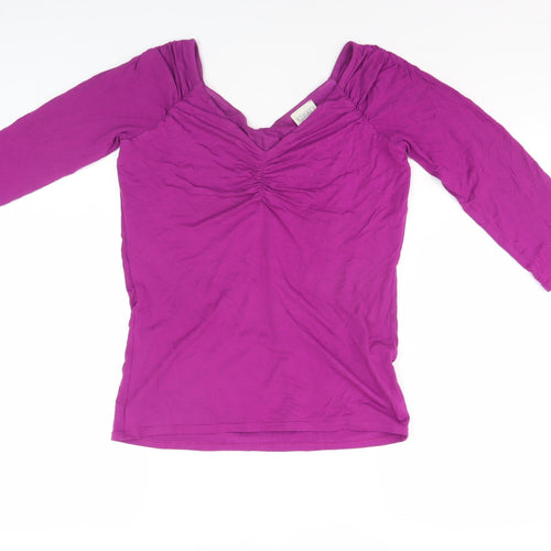 Kaliko Women's Purple 3/4 Sleeve V-Neck Top Size 10