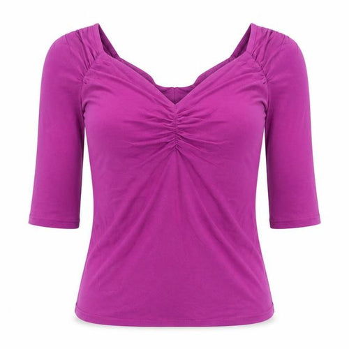 Kaliko Women's Purple 3/4 Sleeve V-Neck Top Size 10