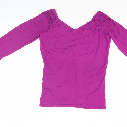 Kaliko Women's Purple 3/4 Sleeve V-Neck Top Size 10