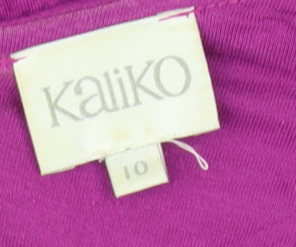 Kaliko Women's Purple 3/4 Sleeve V-Neck Top Size 10