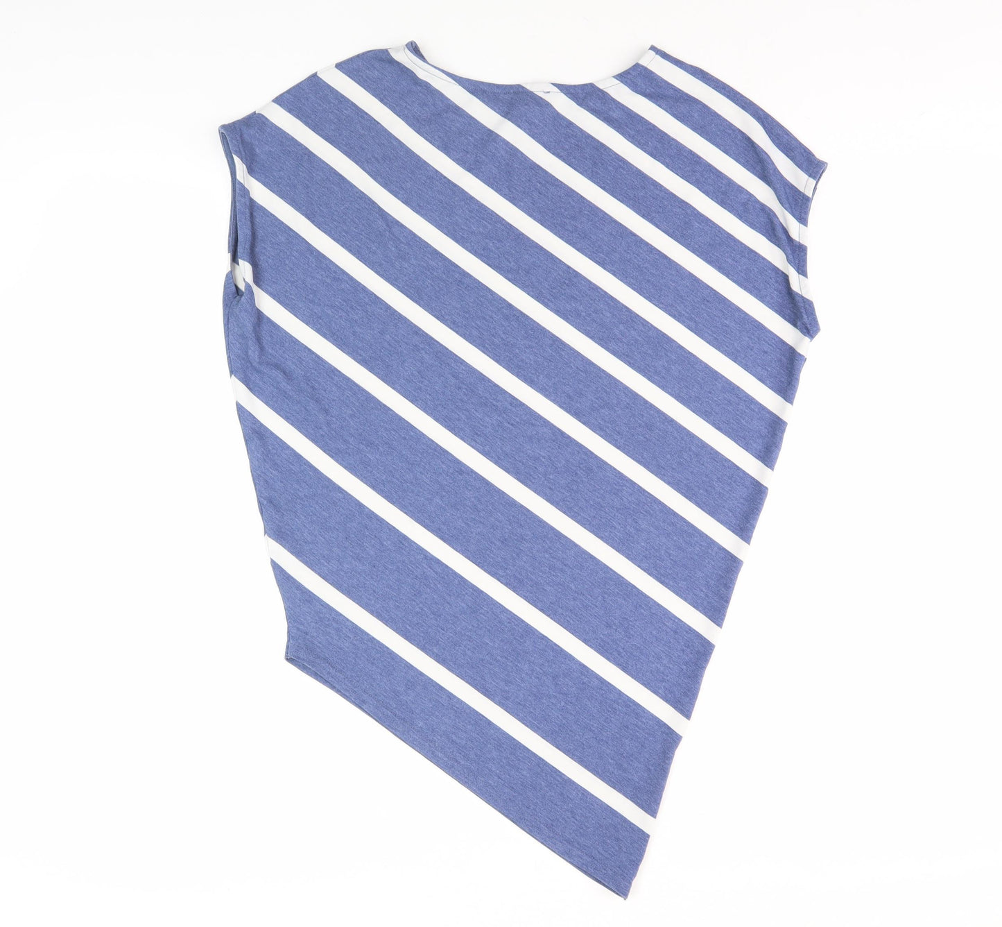 Phase Eight Women's Blue Striped Asymmetrical Top