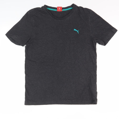 Puma Men's Black Cotton Logo T-Shirt Small