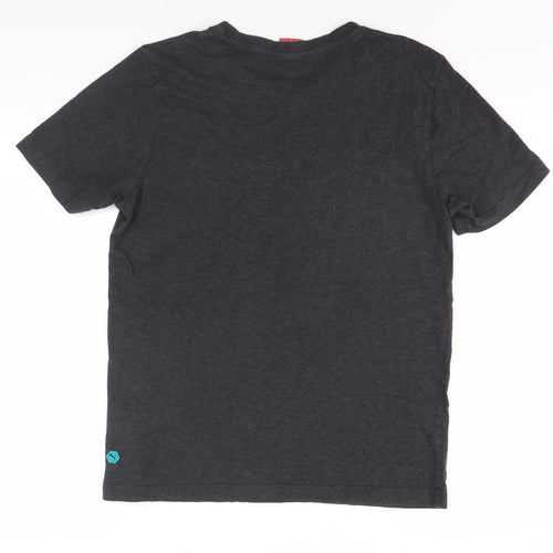 Puma Men's Black Cotton Logo T-Shirt Small