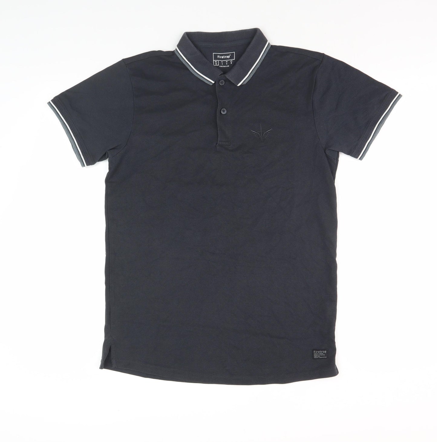 Firetrap Men's Black Polo Shirt Small, Short Sleeve Casual