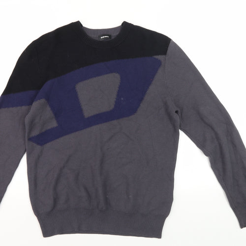 Diesel Men's Grey Graphic Print Pullover, S