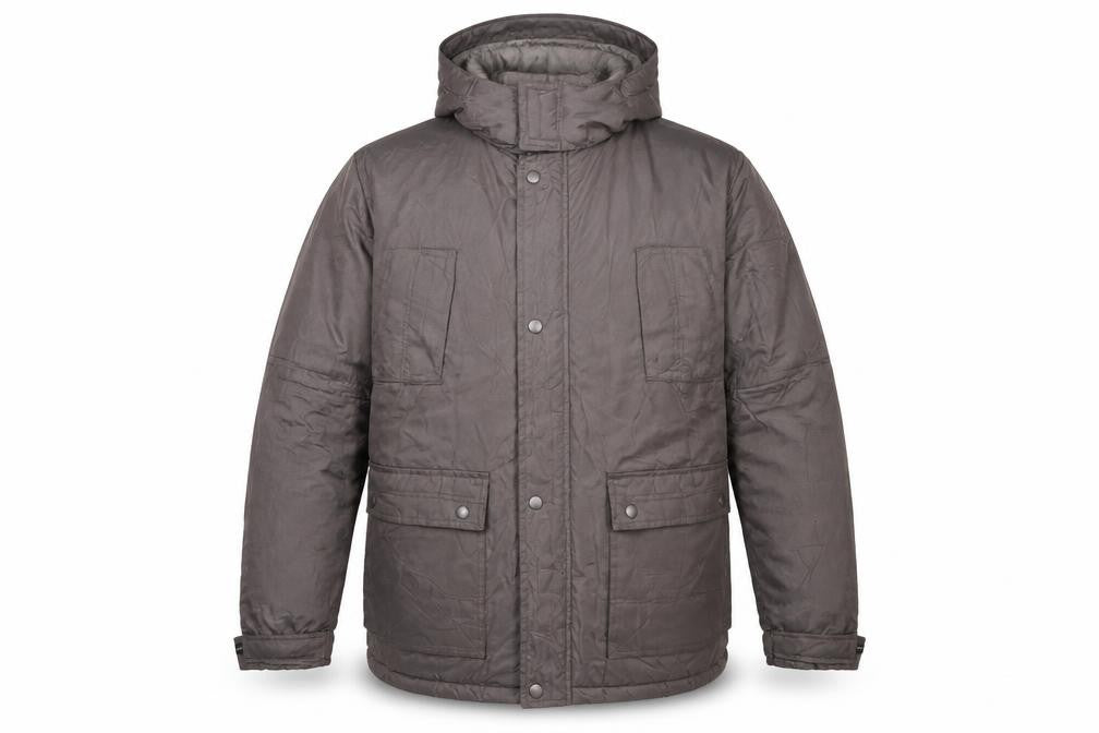 Front view of Urban Vintage Men’s Grey Parka Jacket 2XL Hooded
