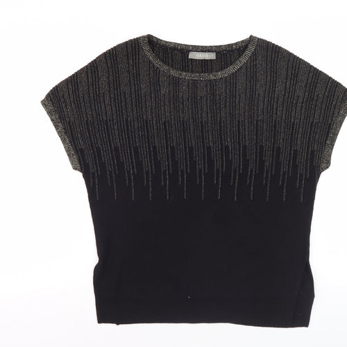 Oasis Women's Black Metallic Pullover Jumper S