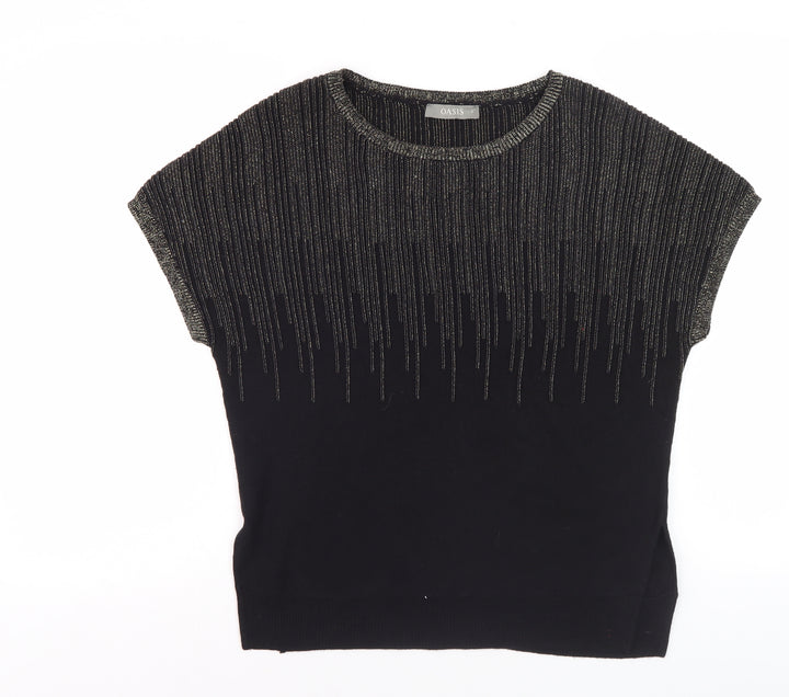 Oasis Women's Black Metallic Pullover Jumper S