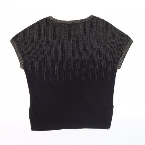Oasis Women's Black Metallic Pullover Jumper S