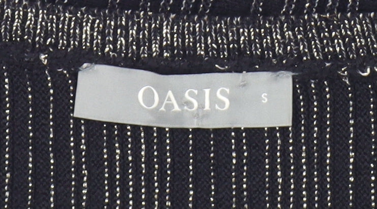 Oasis Women's Black Metallic Pullover Jumper S