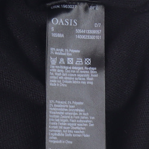 Oasis Women's Black Metallic Pullover Jumper S