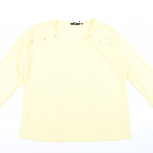 Isle Collection Women's Yellow Square Neck Blouse XL