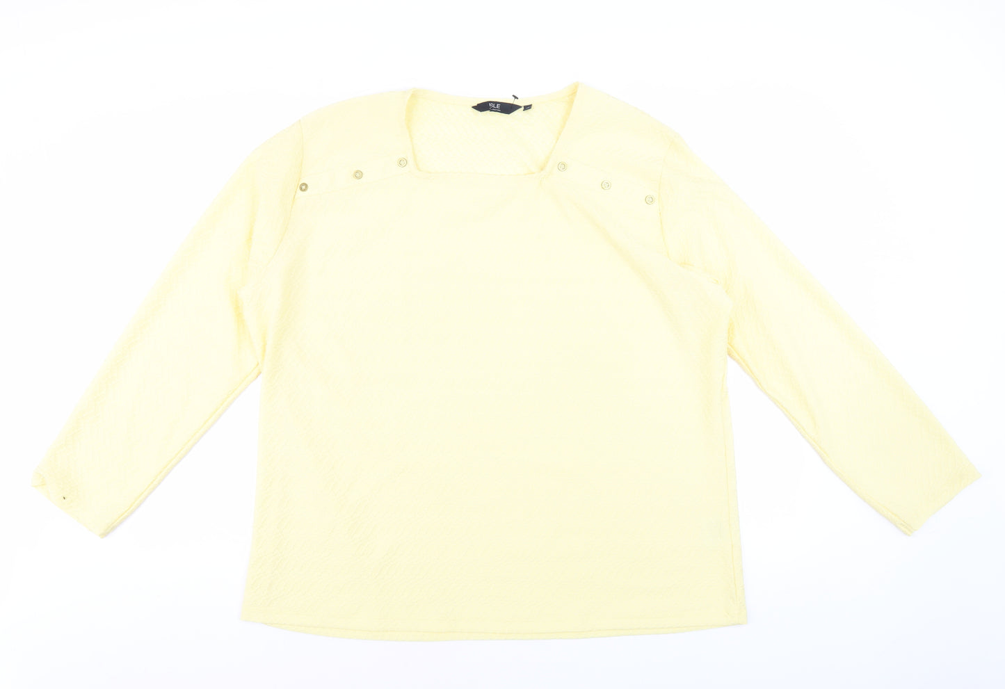 Isle Collection Women's Yellow Square Neck Blouse XL