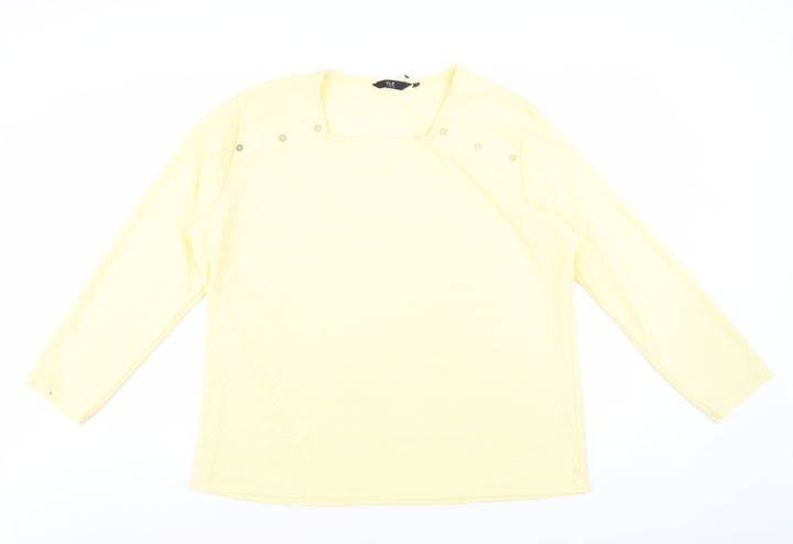 Isle Collection Women's Yellow Square Neck Blouse XL