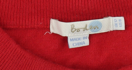 Boden Women's Red Pullover Jumper, Size 12, Crew Neck