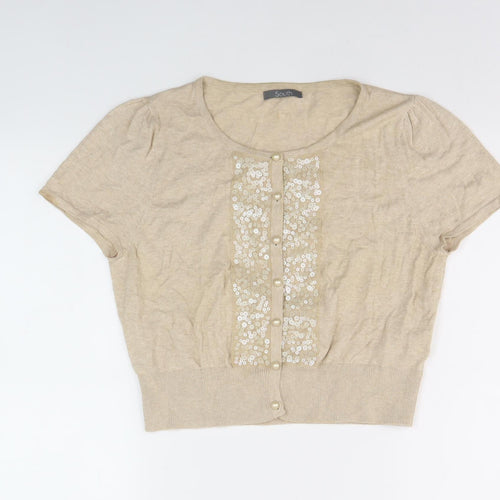South Women's Beige Cardigan - Size 16