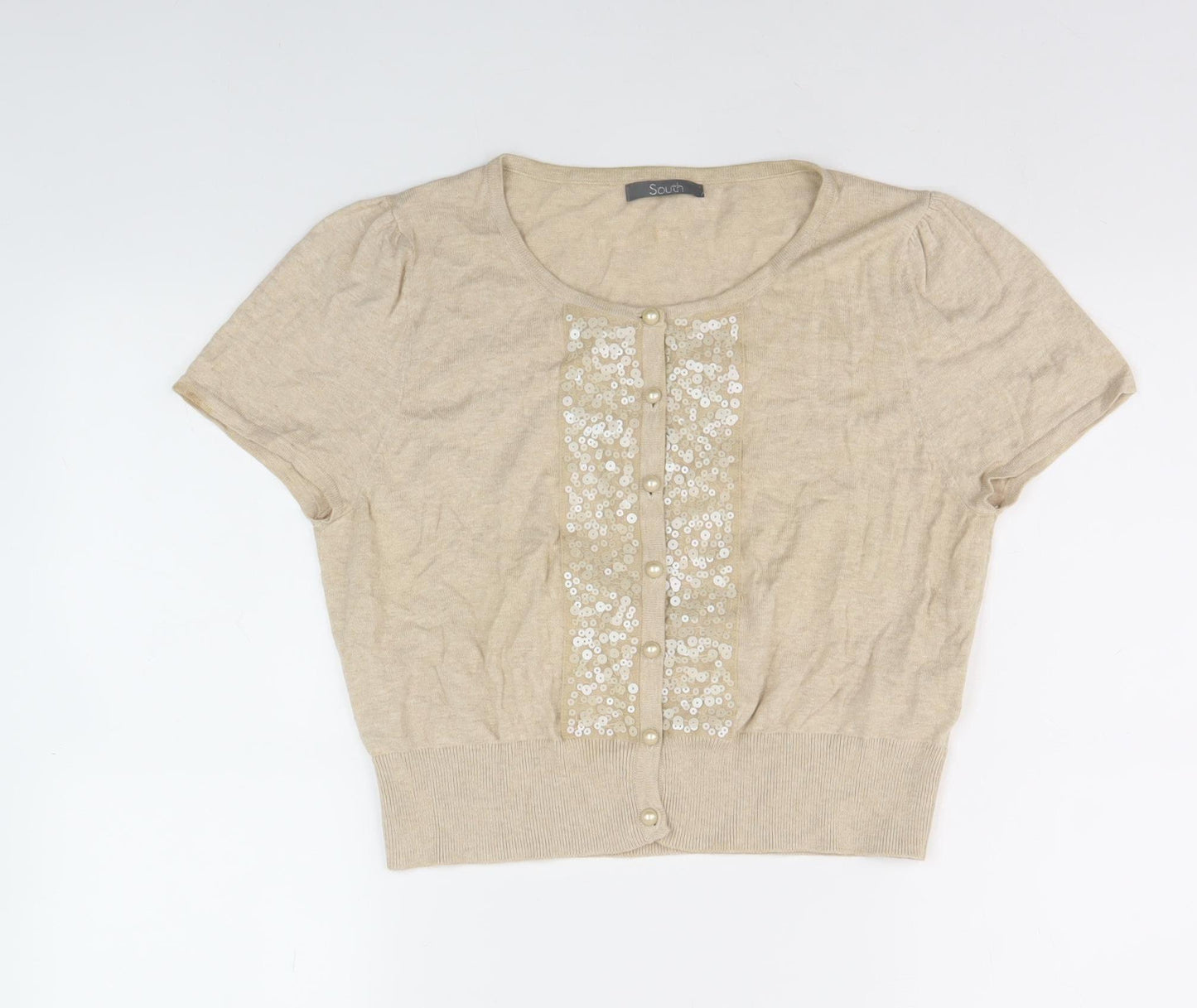 South Women's Beige Cardigan - Size 16