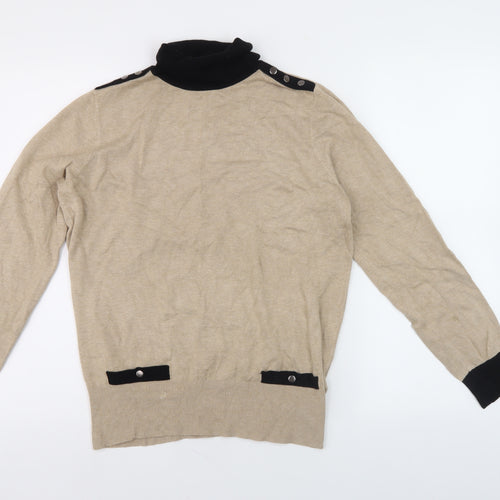 Wallis Women's Beige Roll Neck Pullover Jumper, Size 14