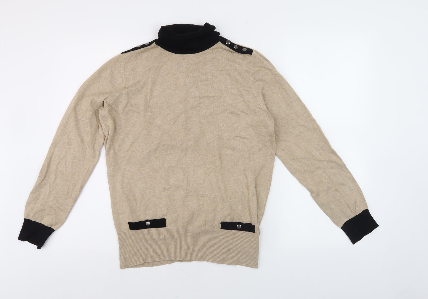 Wallis Women's Beige Roll Neck Pullover Jumper, Size 14