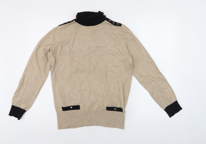 Wallis Women's Beige Roll Neck Pullover Jumper, Size 14