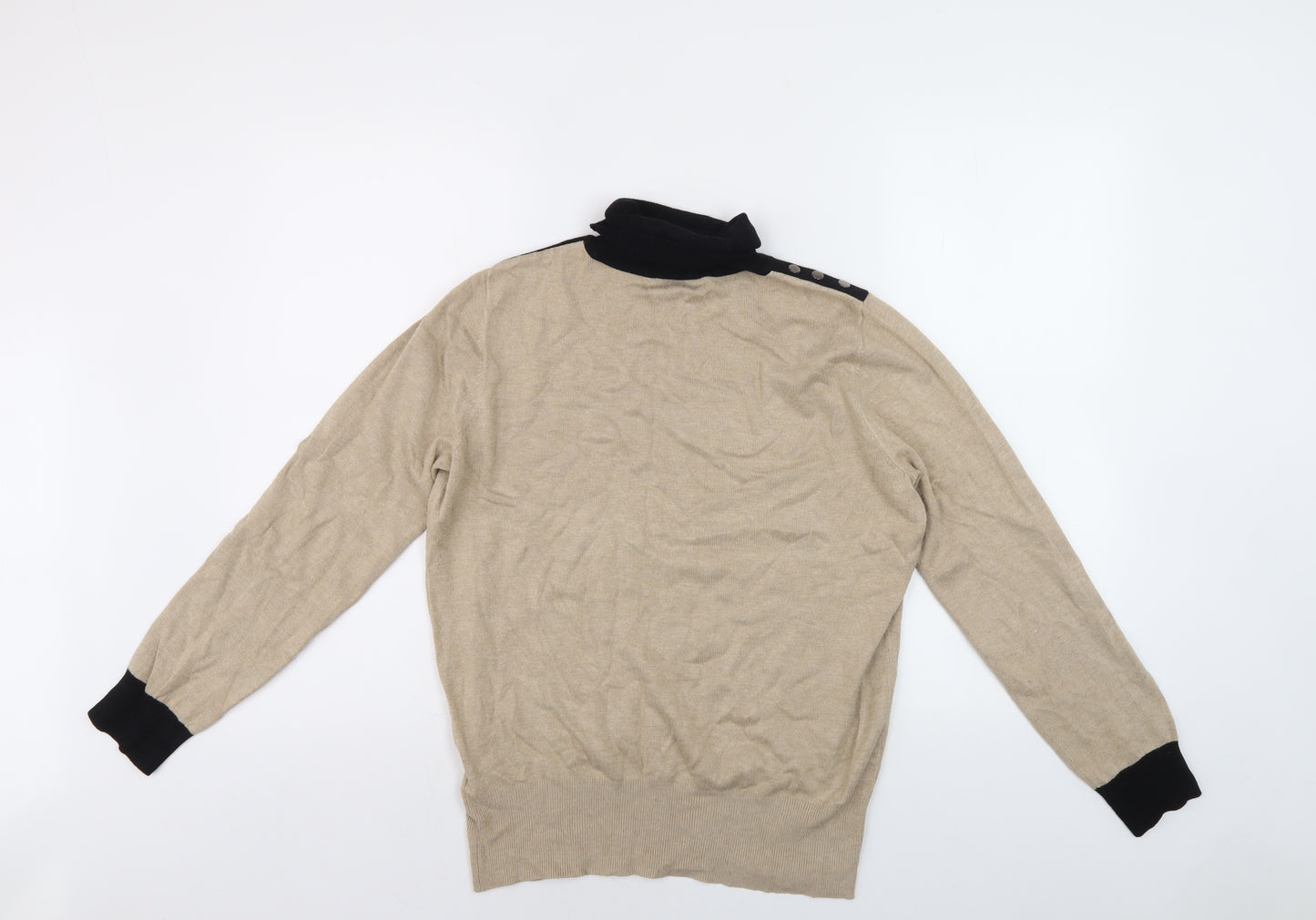 Wallis Women's Beige Roll Neck Pullover Jumper, Size 14