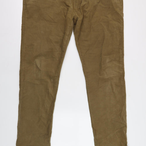 Marks and Spencer Men's Brown Slim Fit Corduroy Trousers