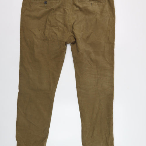 Marks and Spencer Men's Brown Slim Fit Corduroy Trousers