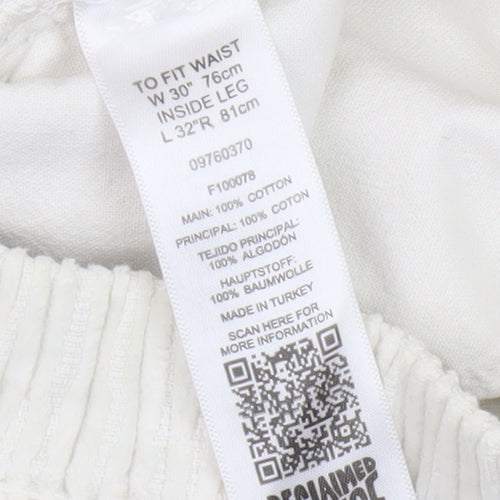 Reclaimed Vintage Men's White Trousers M Cotton