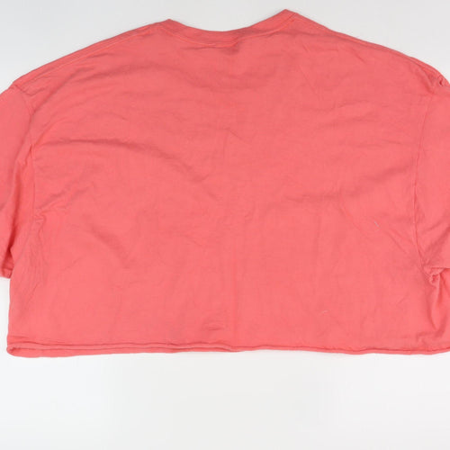 Allbody Unisex Pink Cropped T-Shirt 3XL Cotton Jersey