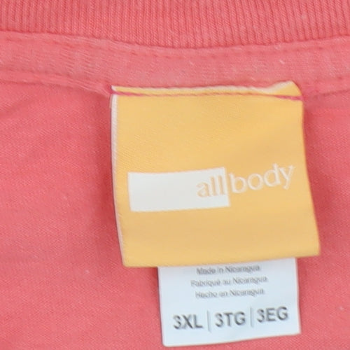 Allbody Unisex Pink Cropped T-Shirt 3XL Cotton Jersey