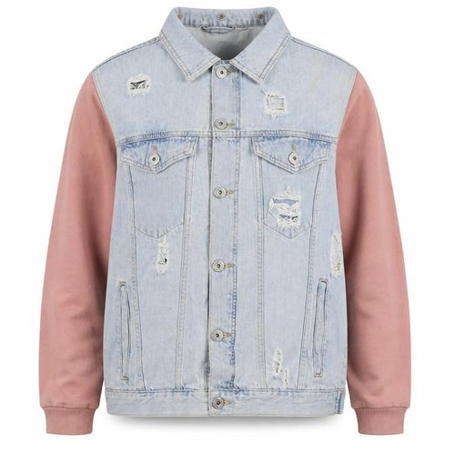 Condemned Nation Unisex Blue XL Denim Jacket, Distressed Casual