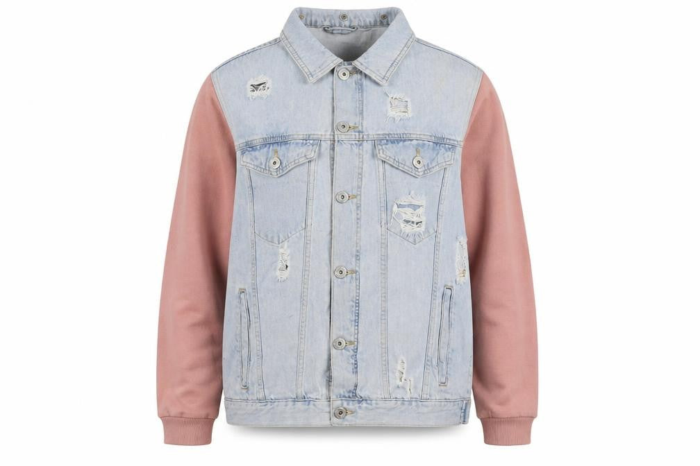 Condemned Nation Unisex Blue XL Denim Jacket, Distressed Casual