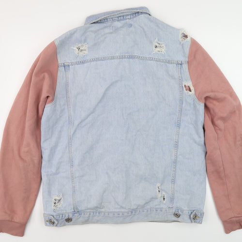 Condemned Nation Unisex Blue XL Denim Jacket, Distressed Casual
