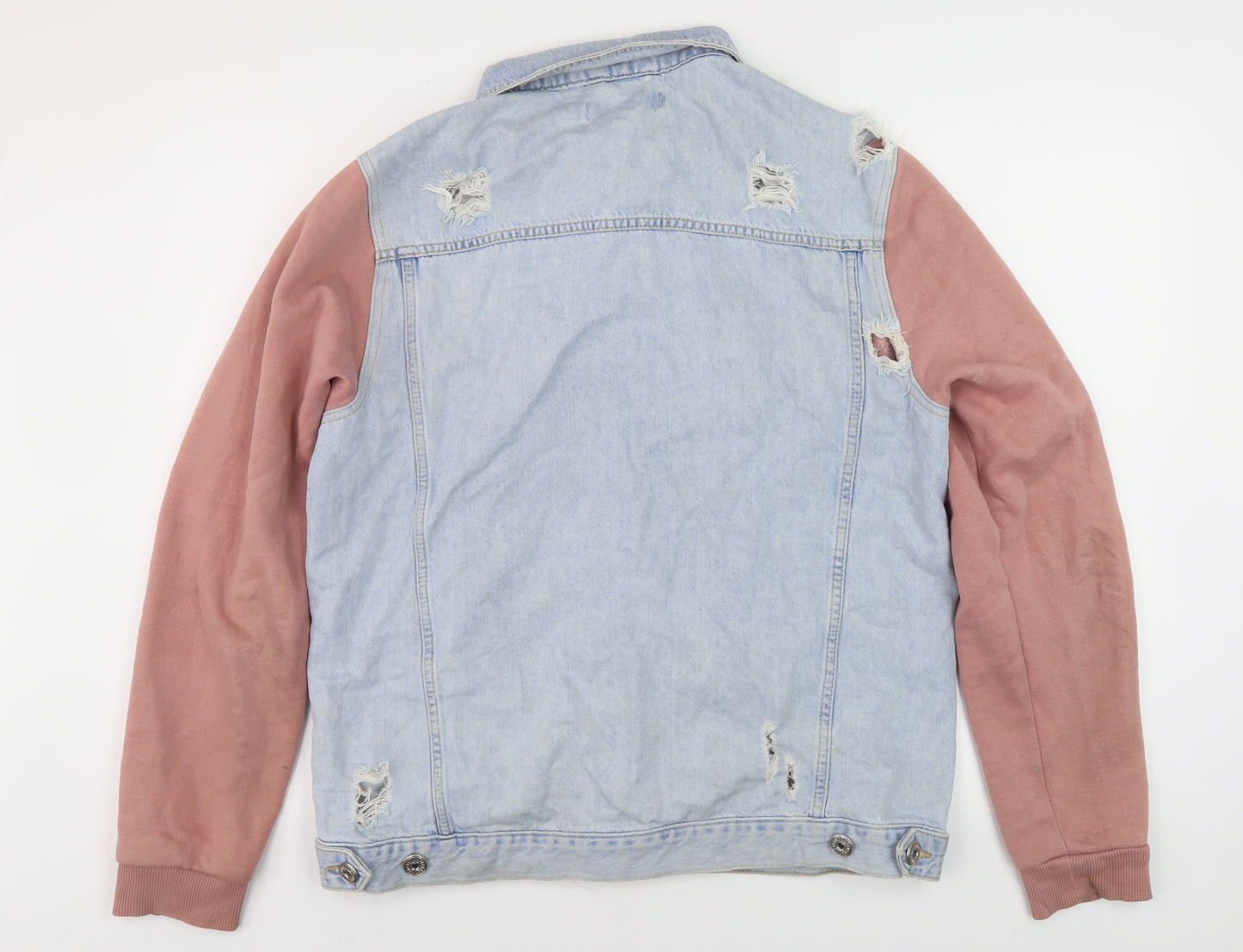 Condemned Nation Unisex Blue XL Denim Jacket, Distressed Casual