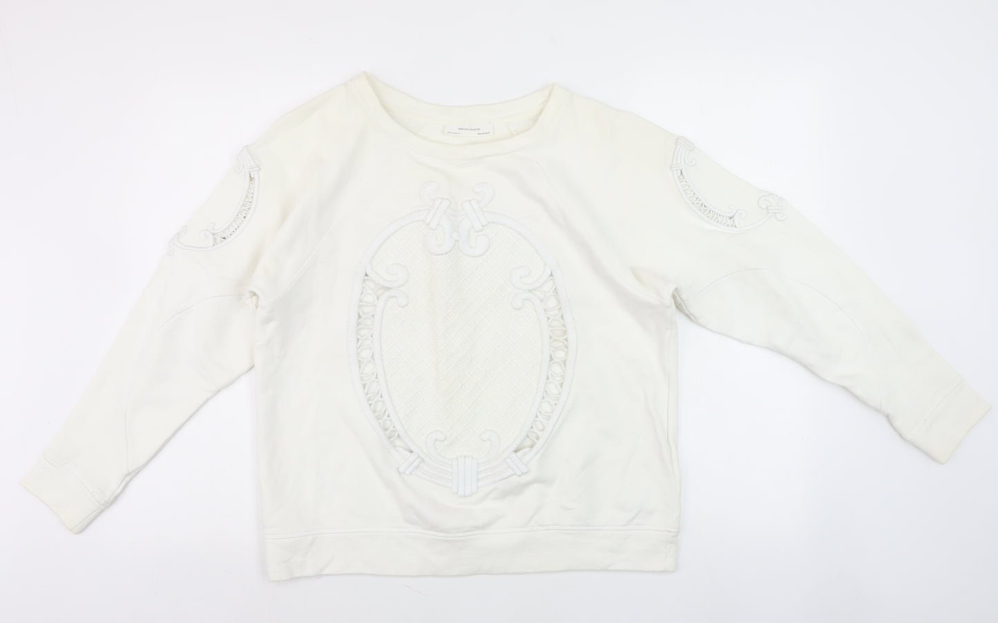 Zara Women's White Pullover Jumper, Size M
