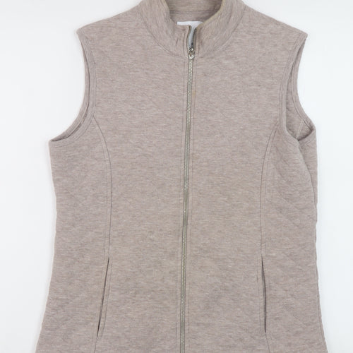 Dash Women's Beige Mid-Length Full Zip Waistcoat